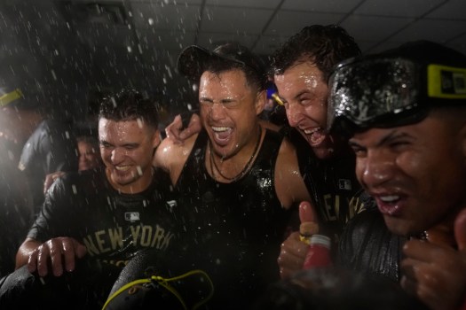 Champagne Celebration Photos Yankees Postseason Clincher
